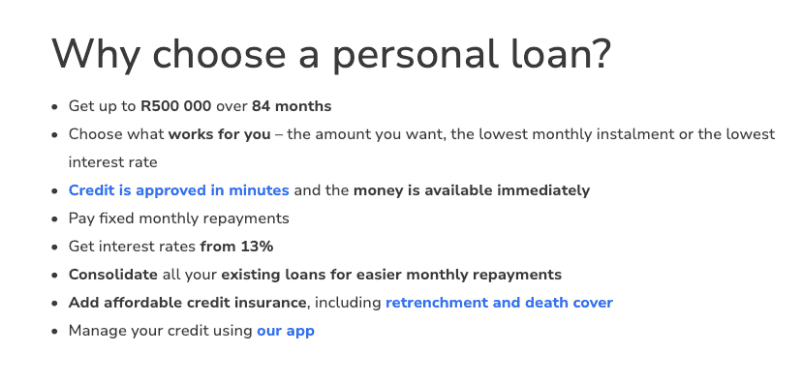 Why choose a personal loan from Capitec Bank.